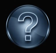 question symbol icon dark blue, isolated on black background